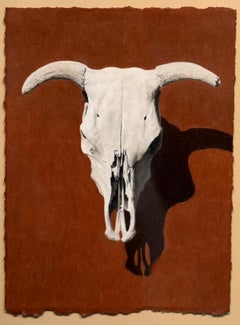 "Sunbaked Relic" Cattle Skull Drawing