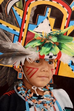 "Peaceful Moment" Traditional Native American Indian in Headress
