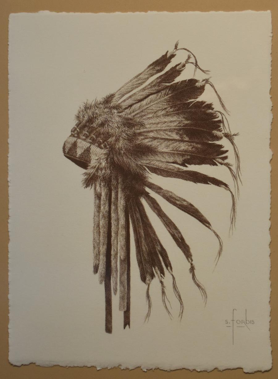 Steve Forbis Still-Life - "Sioux Headdress" Eagle Feather Chief Native American Indian