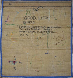 "Good Luck" MCM Mid Century Modern Luck Items Tapestry    Texas Artist