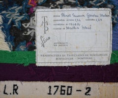 ""Floral, Black, White & Orange" MCM Mid Century Modern Tapestry  Texas Artist