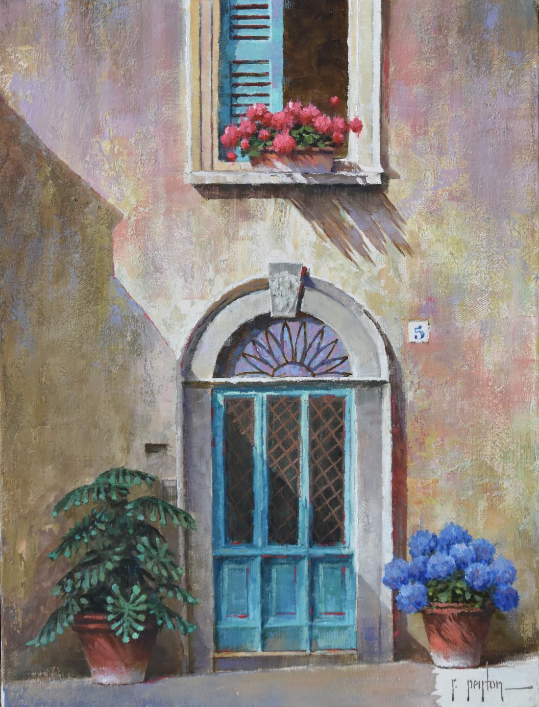 Randy Peyton Landscape Painting - "Blue Door #5"