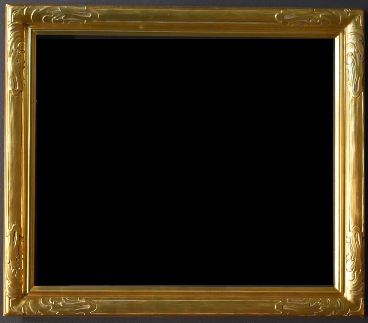 Newcomb Macklin Frame Co. Landscape Painting - Newcomb Macklin Hand Carved Gold Leaf Frame. Fits 25 x 30 Painting. Ext. 30 x 35