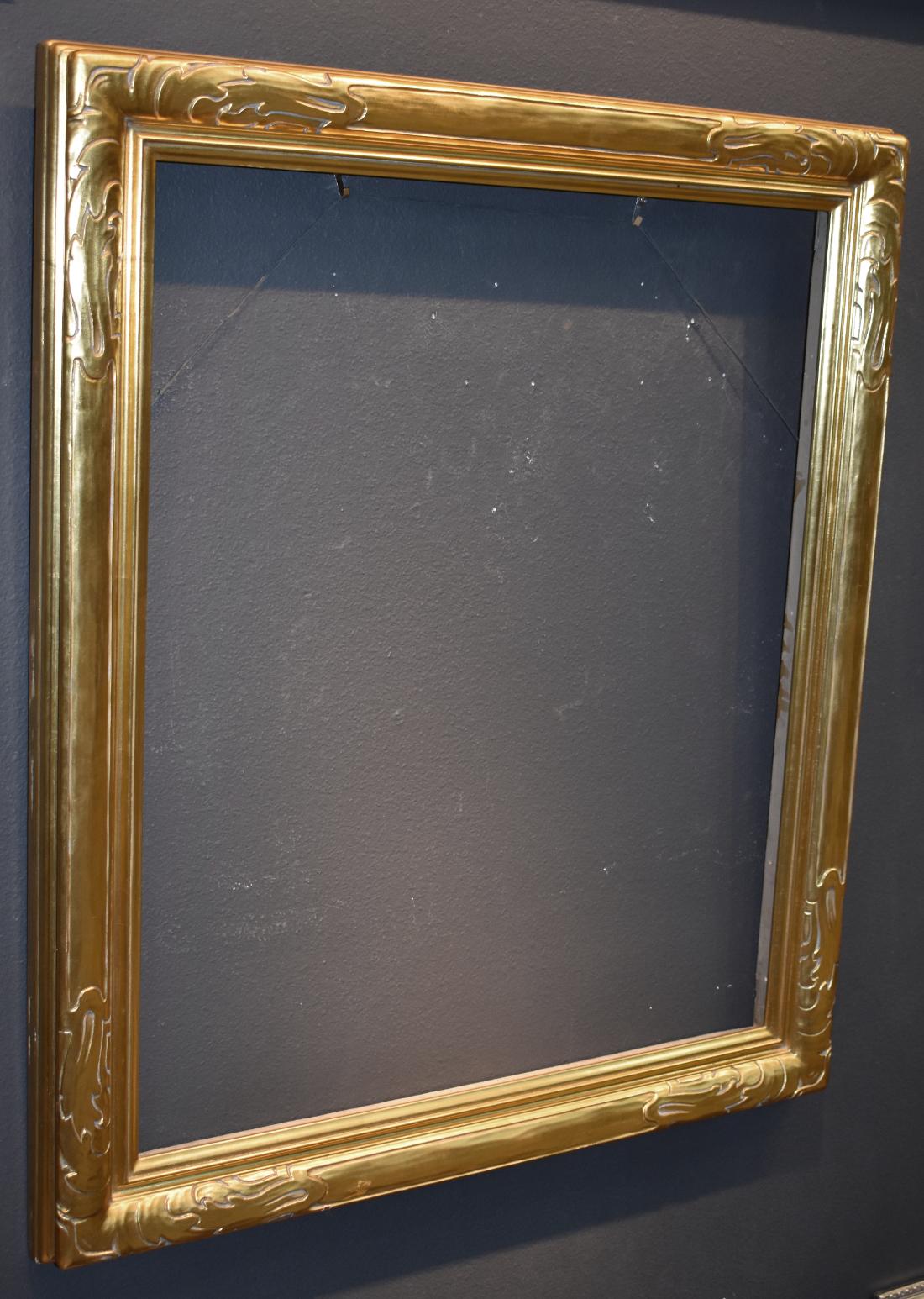 Newcomb Macklin Hand Carved Gold Leaf Frame. Fits 25 x 30 Painting. Ext. 30 x 35 7
