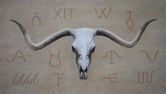 "Texas Hallmarks" Texas Longhorn Skull Colored Pencil Famous Texas Ranch Brands