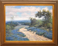"A TEXAS TRAIL"  Texas Hill Country.  Texas Ranch Bluebonnets