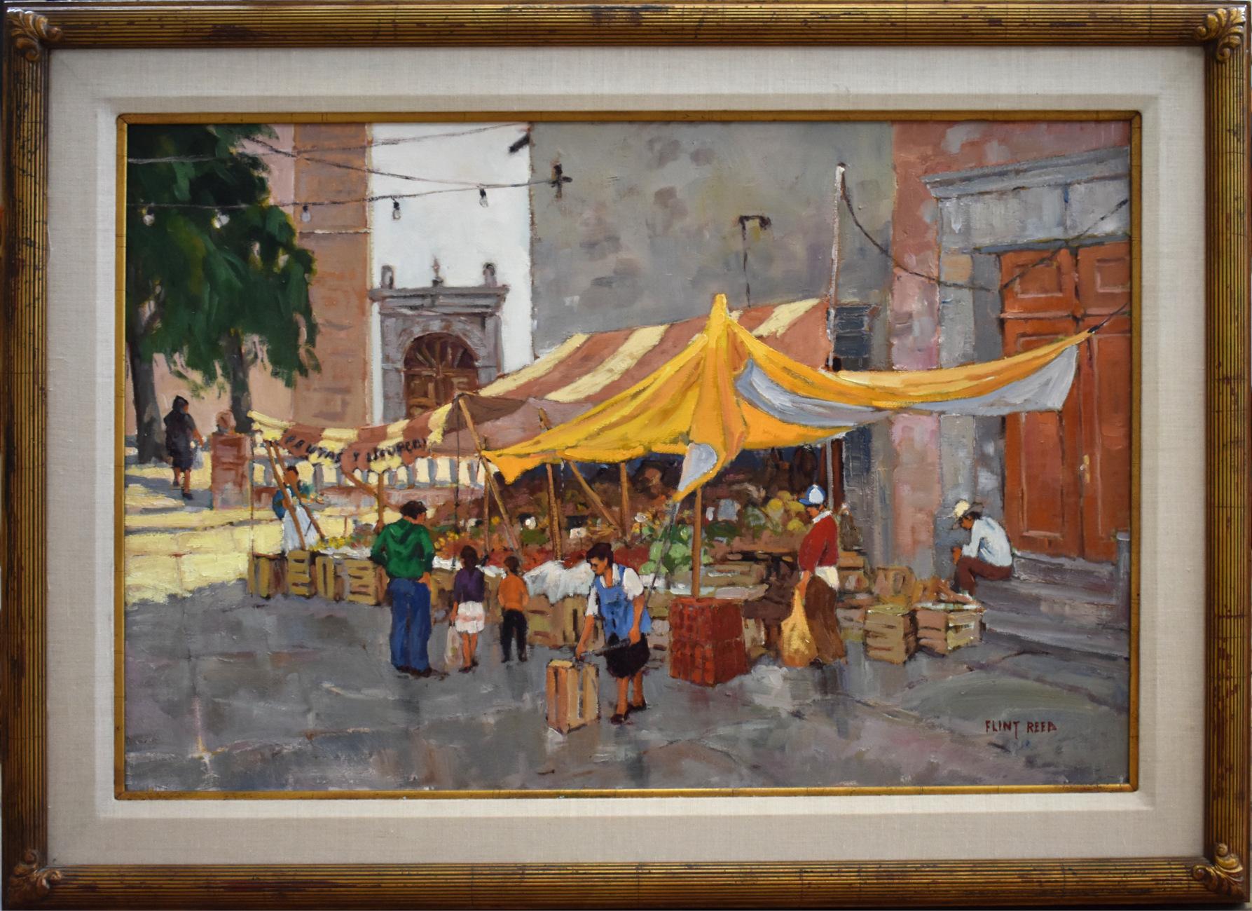 Flint Reed Figurative Painting - "Mexican Market Scene"