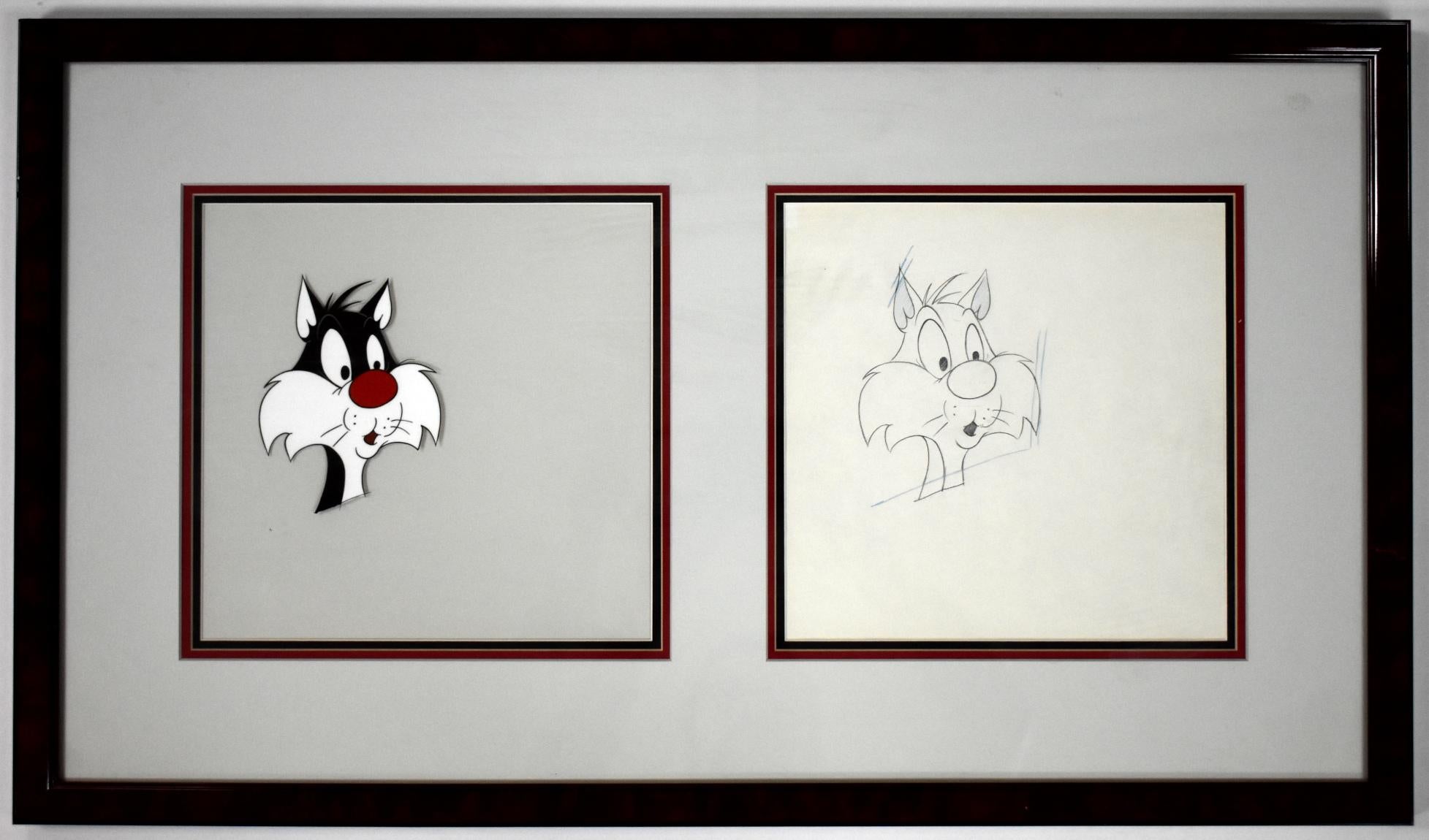 "Sylvester" Animation Celluloid and Drawing Looney Tunes - Art by Chuck Jones