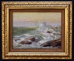 "Crashing Waves" Pintura al óleo con Impasto GALVESTON TEXAS SEASCAPE OIL ON CANVAS