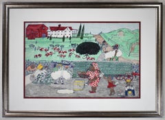 Vintage "COTTON FARM" BLACK TEXAS FOLK ART ARTIST JOHNNY BANKS