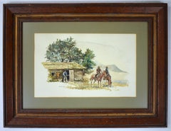 "LOG CABIN" COWBOY WESTER HORSEBACK HOMESTEAD