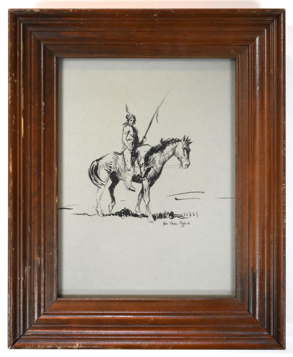 "INDIAN ON HORSE" NATIVE AMERICAN WESTERN