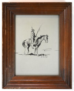 "INDIAN ON HORSE" NATIVE AMERICAN WESTERN