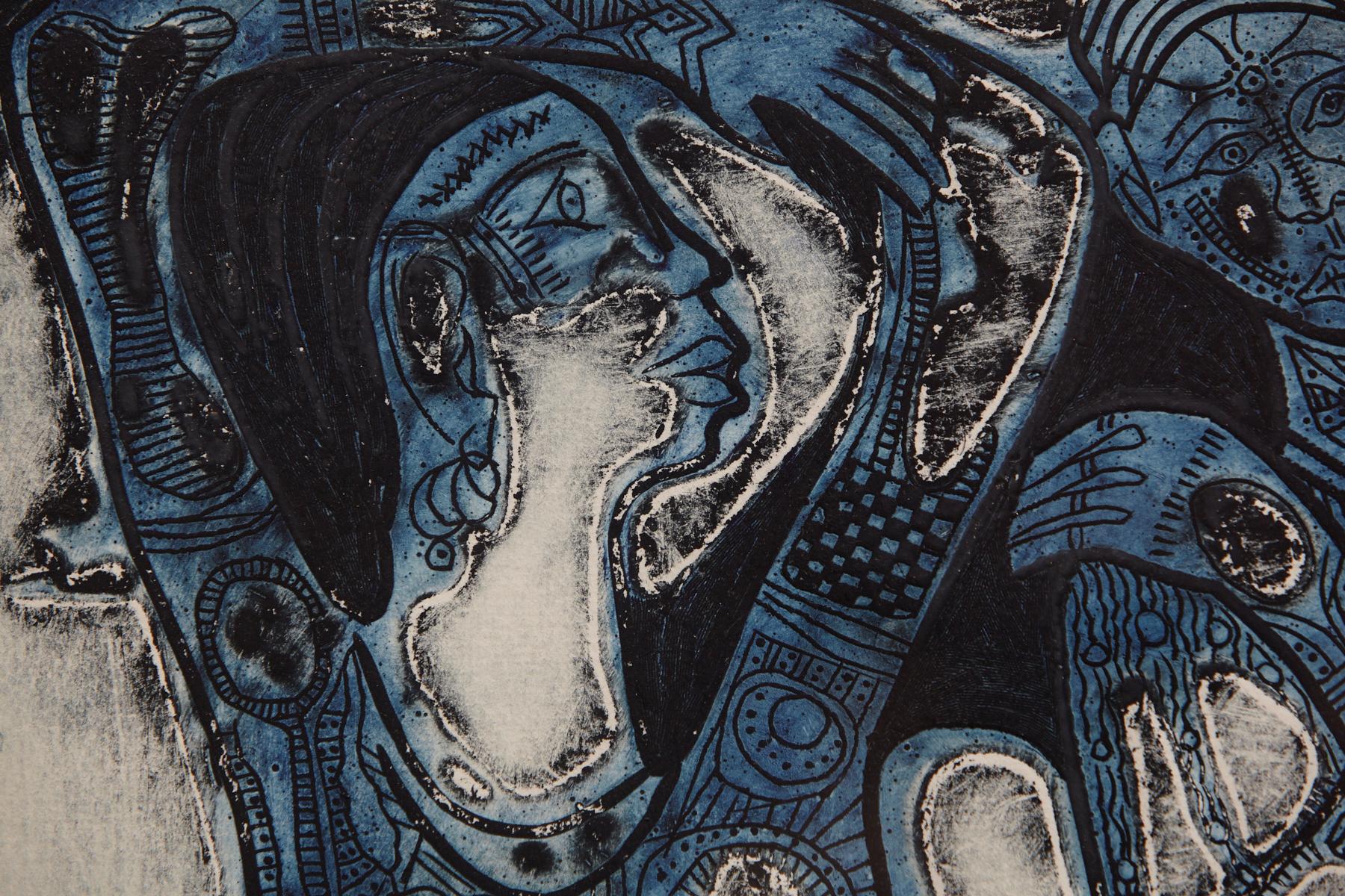 Erbin Onobrakpeya:: Nigerian (1932) 
Ekpaen Mue'li Rame:: Lagos:: September 1971 
Ausgabe 15/15 
Deep Etching:: gerahmt:: signiert:: betitelt und nummeriert unten links und rechts 

Plastograph ist ein Begriff:: der Onobrakpeya zugeschrieben wird::