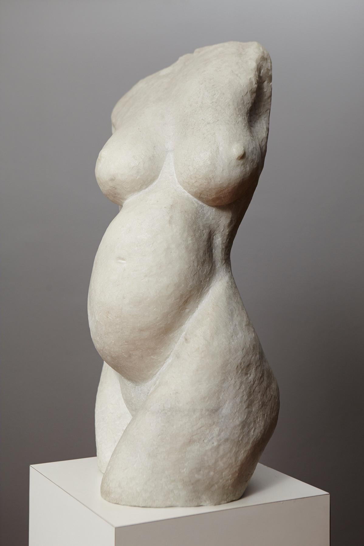 Dolores Singer, American (1936)
Bona Dea
Signed DMS '83
White Carrara marble sculpture, unpolished finish

A modern 20th century interpretation as an homage to the classic Greek sculptures.

Dolores Singer has used white Carrara marble in an