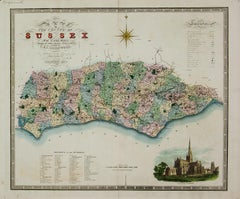 Antique Map of the County of Sussex From An Actual Survey