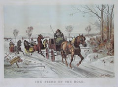 The Fiend of the Road Currier & Ives 1881 Lithograph