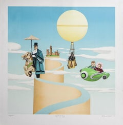 Lithographie originale « Flights of Fancy » de Michel Pellus, 1977