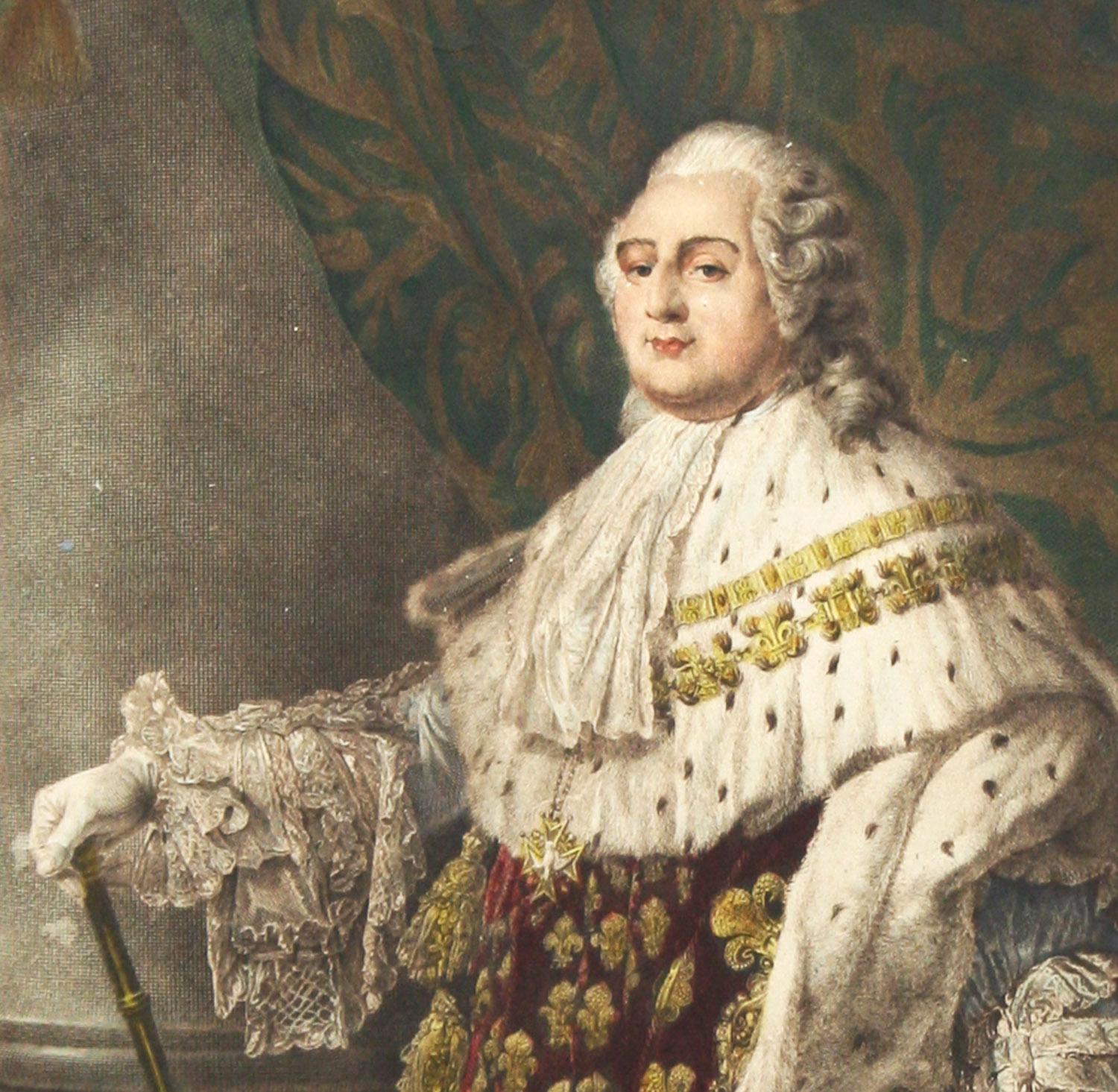 Louis XVI, roi de France et de Navarre revêtu du grand costume royal en 1779 - Print by Antoine-Francois Callet