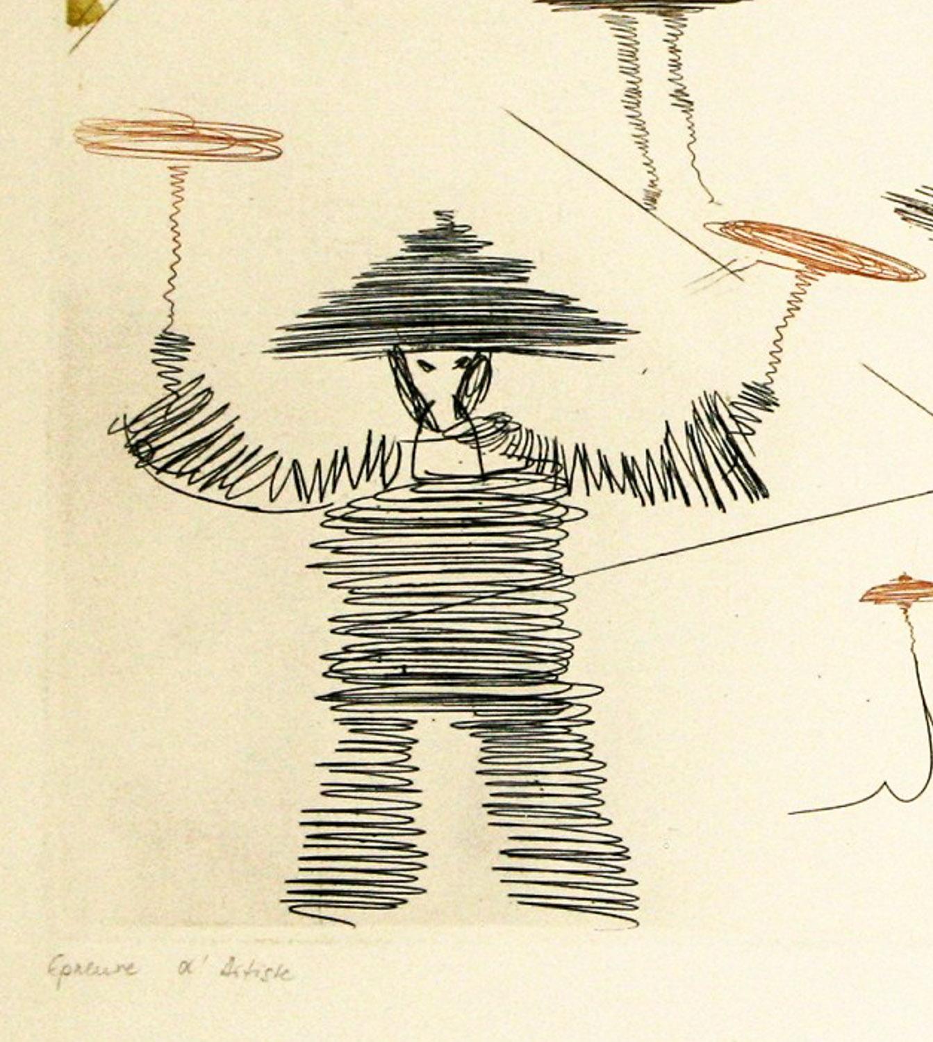 Chinois ( Theatre  Chinois ) etching by Salvador Dali - Print by Salvador Dalí