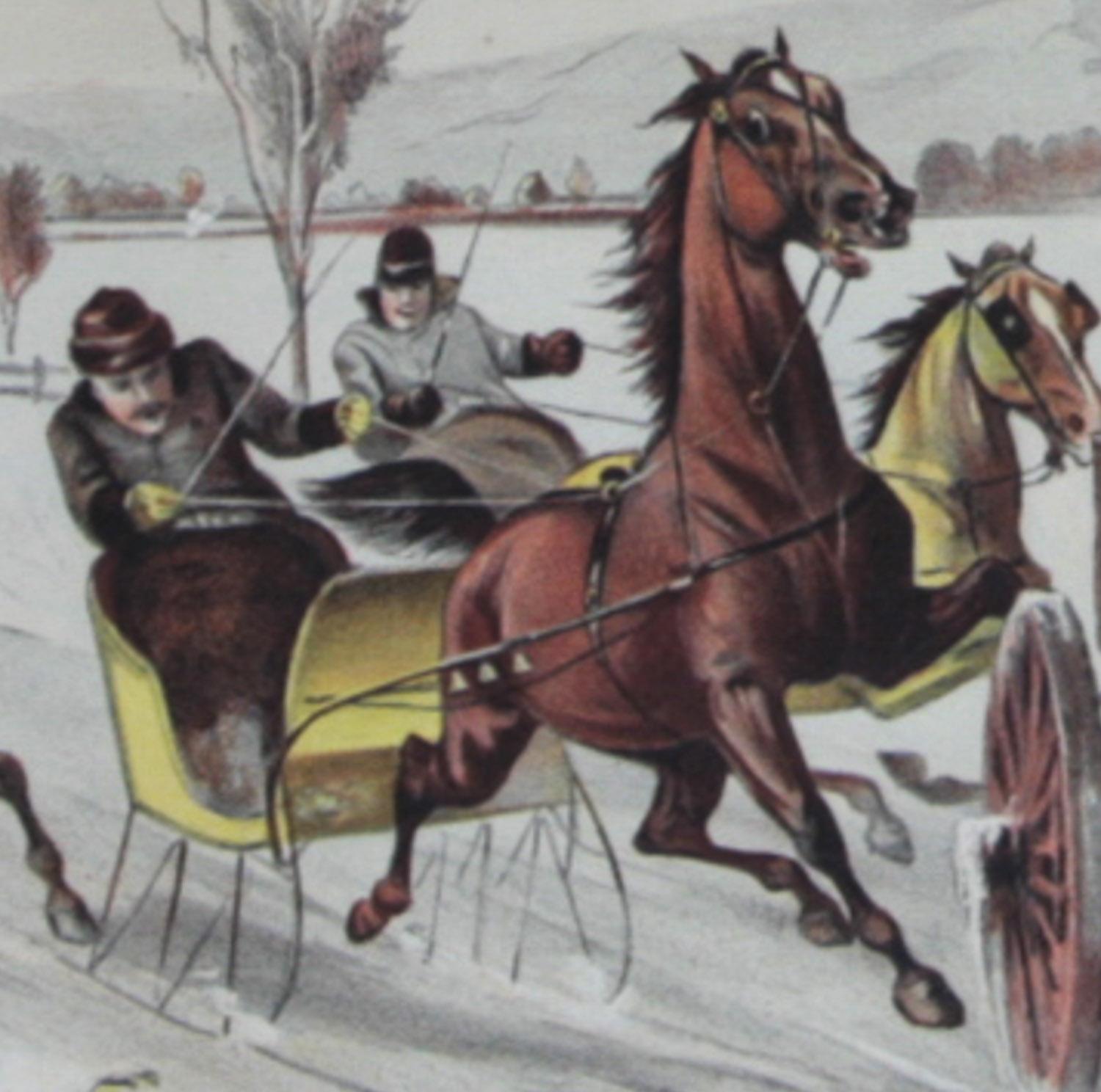 El demonio de la carretera Currier & Ives 1881 Litografía - Print Otro estilo de arte de Scott Leighton