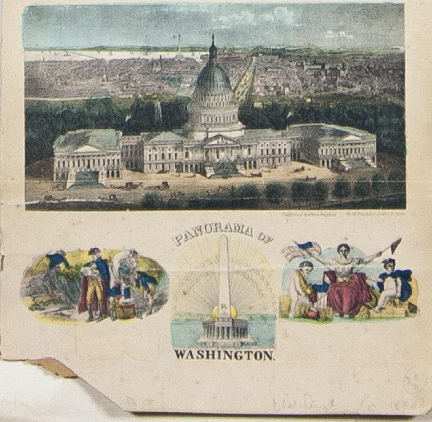 Panorama von Washington, handgefärbter Kupferstich  pub. von Charles Magnum 1860 (Sonstige Kunststile), Print, von Charles Magnus 