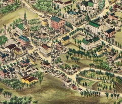 Birds Eye View of Cheshire Connecticut  1882 lithograph pub. by O. H. Bailey