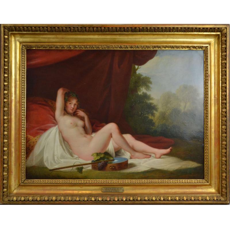 Adam Johann Braun Figurative Painting - Reclining Nude Oil Painting on Copper