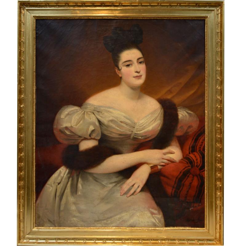 Édouard Louis Dubufe Portrait Painting - Portrait of an Aristocratic Lady