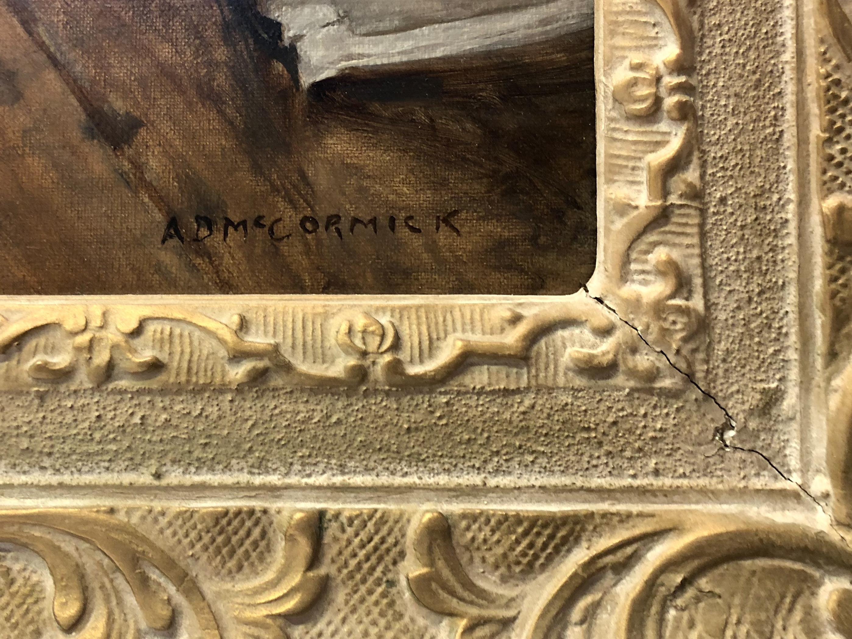 Oil on canvas painting entitled 