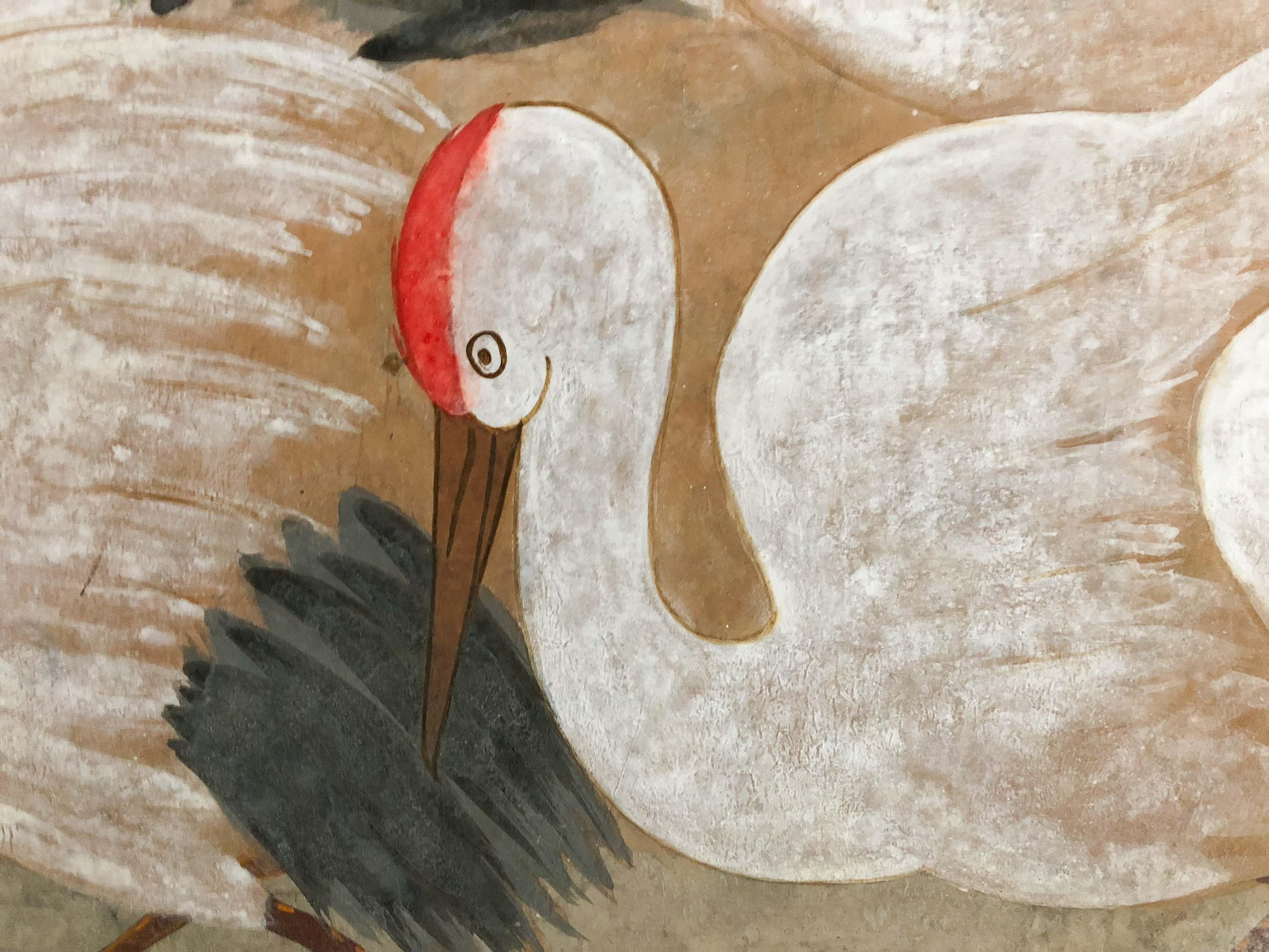 Cranes - Contemporary Painting by Lim Ha Shan