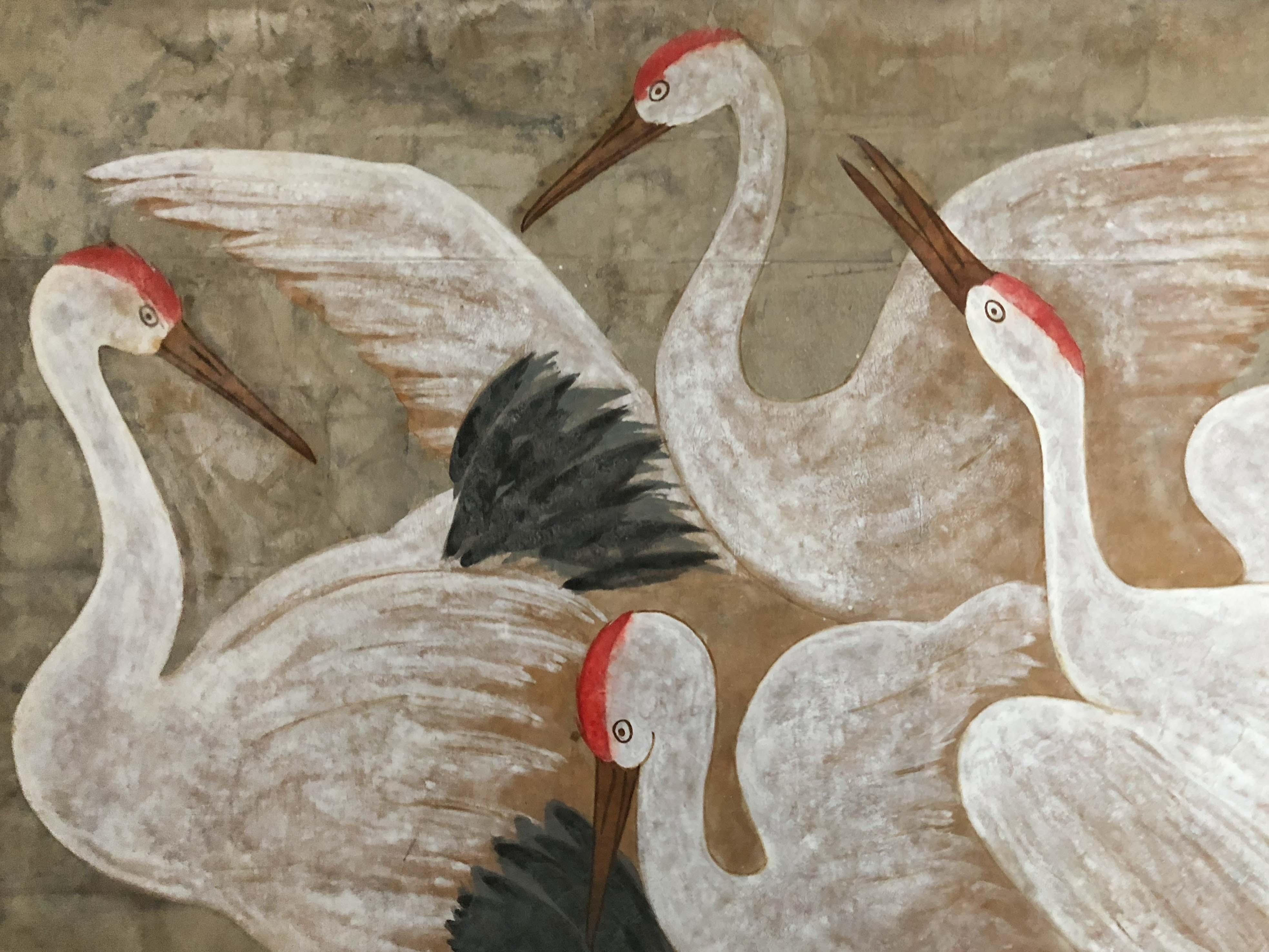 Cranes - Painting by Lim Ha Shan