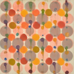 "Dot Variant 26", color dots, abstract, pink, orange, red, green, yellow