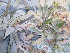 Used Neil Brooks "Bird Bath" Landscape Painting