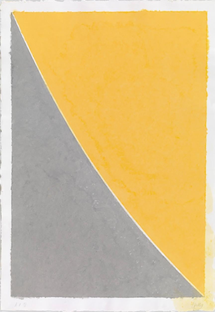 Ellsworth Kelly Abstract Print - Colored Paper Image VII (Yellow Curve with Gray)