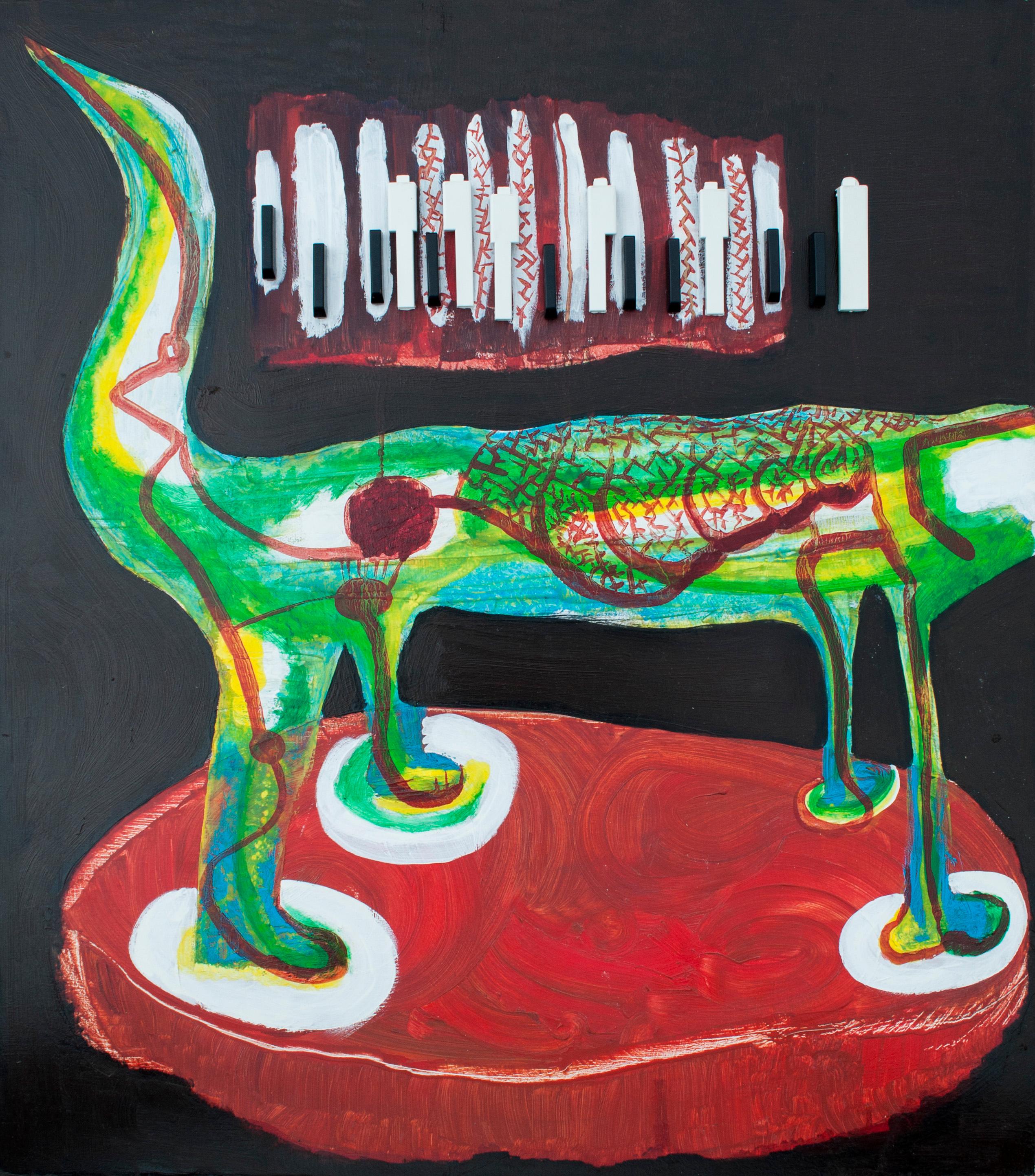 Miguel Villafuerte Animal Painting - La música de los canes II
