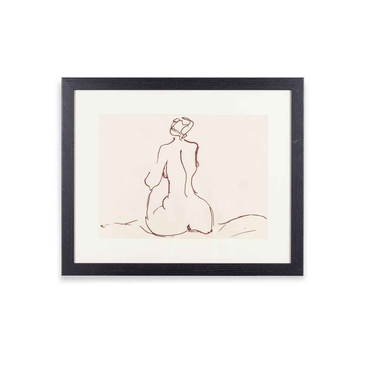 Framed sketch by Doris Lindemann.

Doris Lindemann is a full time artist, printmaker and art tutor.

She is from Germany originally but spent time in Ireland and England studying before settling in St. Ives, Cornwall where she now lives.

She often