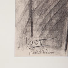 20th Century Italian Nude Charcoal Sketch