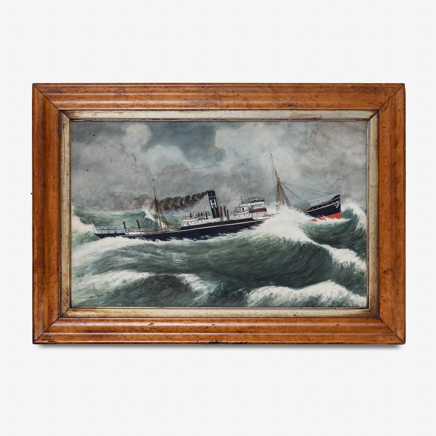 Unknown Landscape Art - Framed Ship Portrait