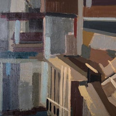 Large Oil on Canvas of an Industrial Landscape titled 'La Barrage'