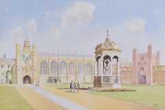 Derek Abel Trinity College Cambridge Great Court watercolour University England