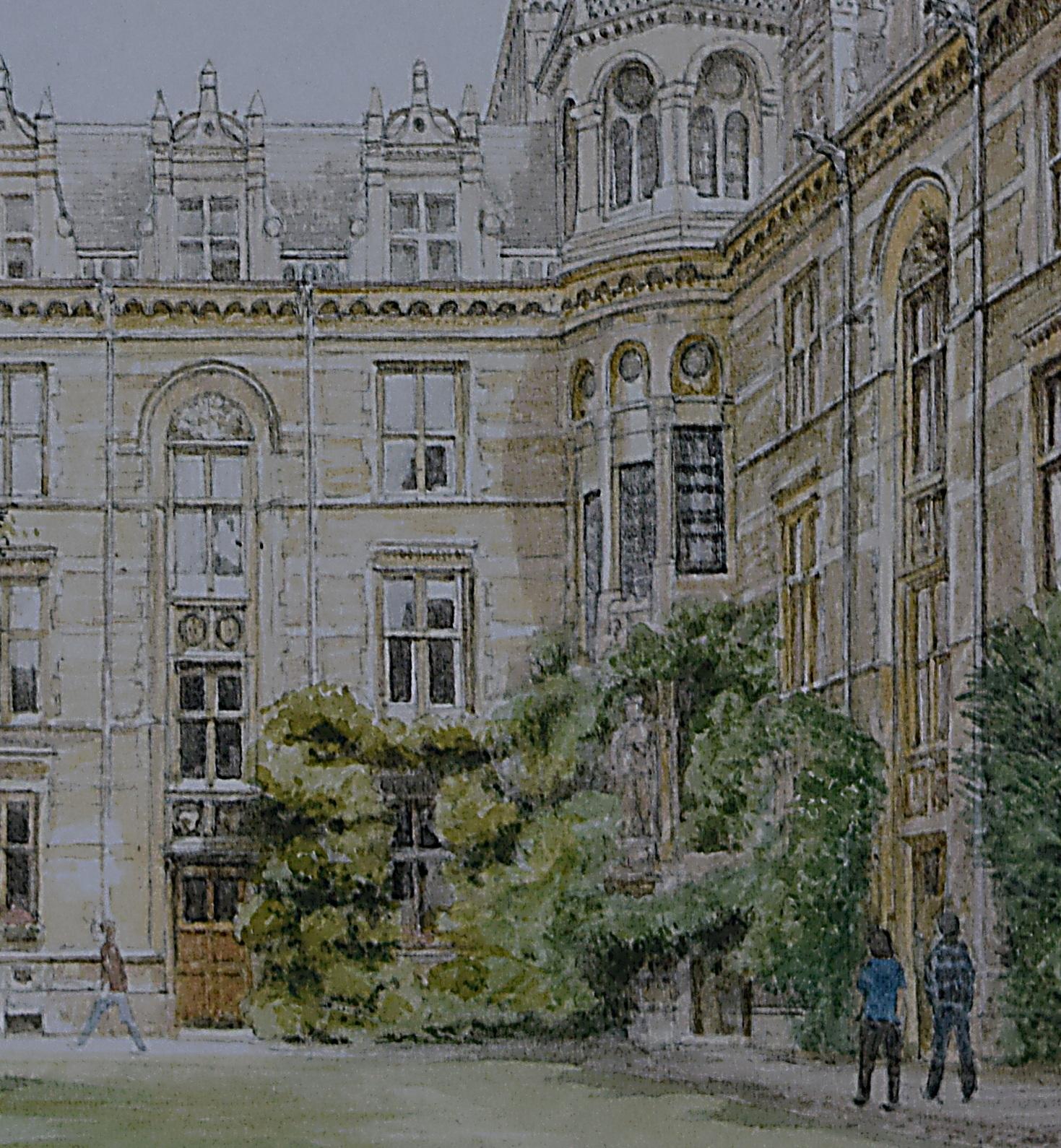 Gonville and Caius College Cambridge imprimir Jane Carpanini - Landscape Print Gris de Jane Carpanini 