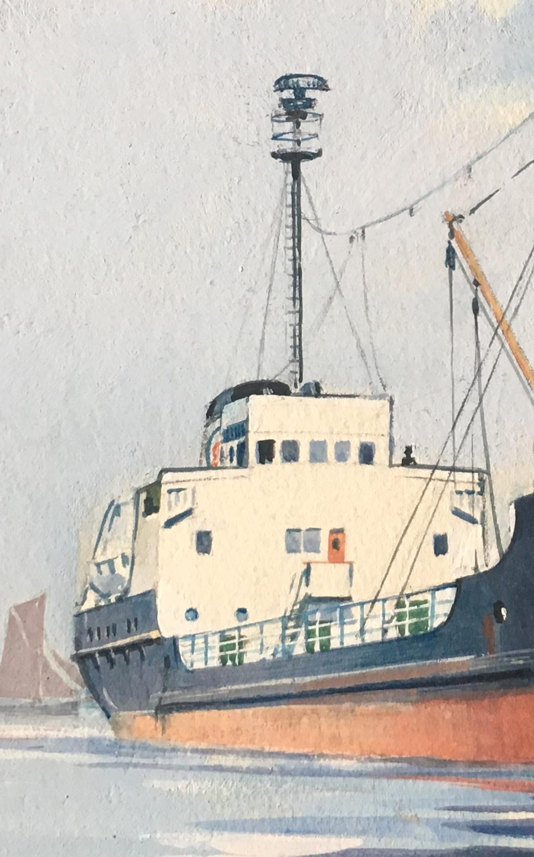 ship watercolor painting