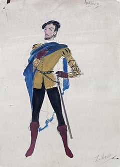 Costume design de Doris Zinkeisen pour Twelfth Night pour Antonio, tournée de ballet de 1942