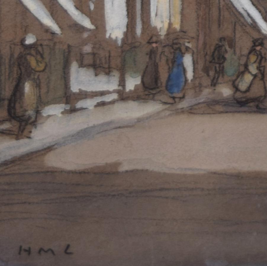 Horace Mann lebt am Hanover Square, London, Gouache-Gemälde, Edwardian, 1920 (Impressionismus), Art, von Horace Mann Livens