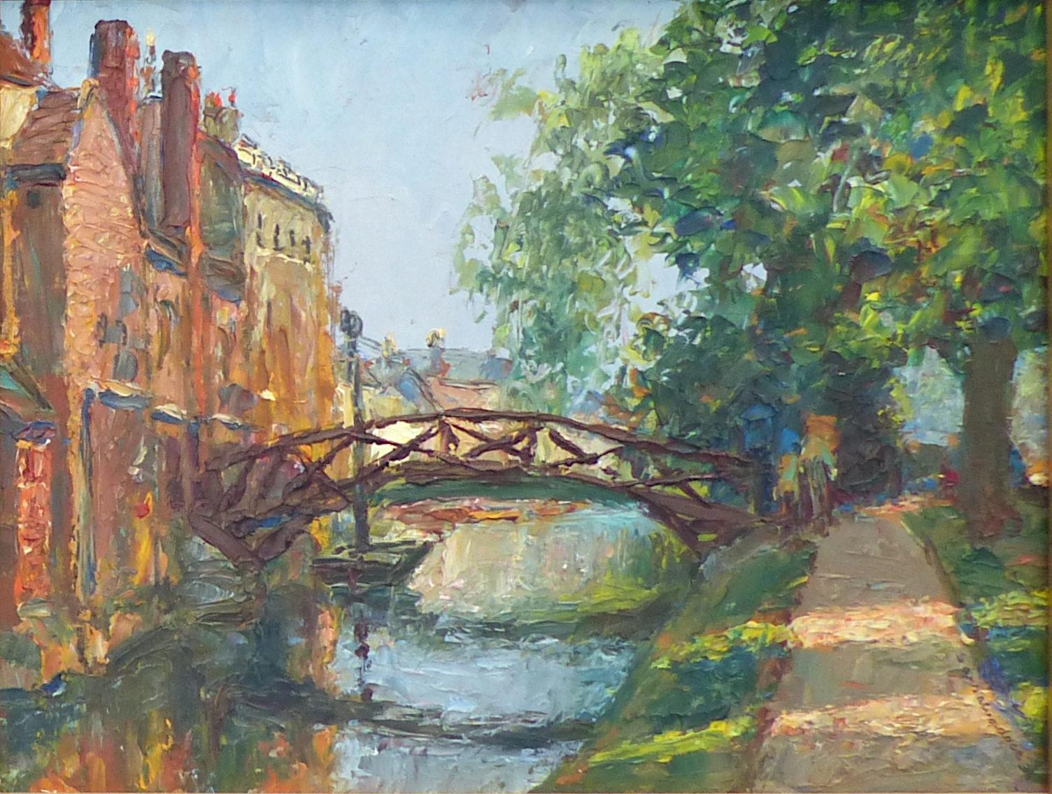 Piero Sansalvadore Queens’ College Cambridge oil painting River Cam Mathematical