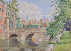 St John's College Cambridge, Wren Bridge, Aquarell, Major FA, Molony