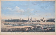 Antique John Boydell 1751 engraving A South Prospect of the City of Oxford