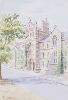 J Sawyer Keble College Oxford Aquarell-Aquarell aus der Mitte des 20. Jahrhunderts