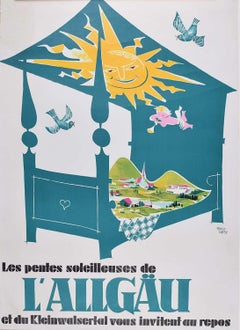 L'Allgäu Schwabia, Deutschland, Original Vintage Poster Franz Weiss ca. 1955